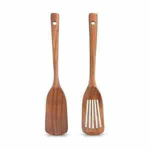 2 Pcs Acacia Wood Spatula Set