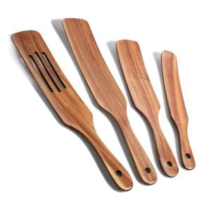 Set of 4 Natural Acacia Wooden Kitchen Utensils